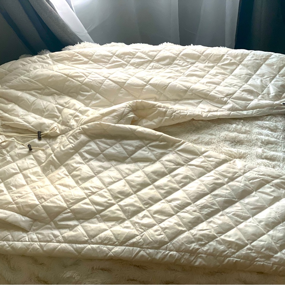 Plus Future Collective Cream Quilted Joggers Adjustable Waist Streetwear